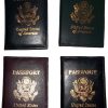 4 New USA Leather passport case wallet credit ATM card spaces brand nwt