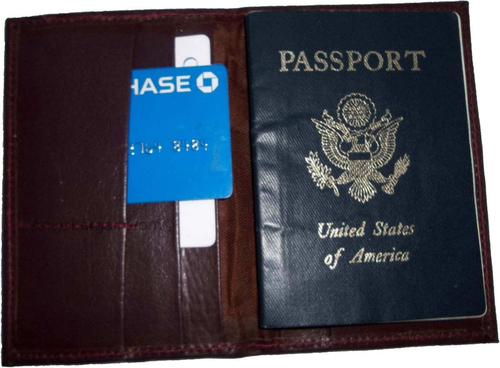 4 New USA Leather passport case wallet credit ATM card spaces brand nwt - Image 4