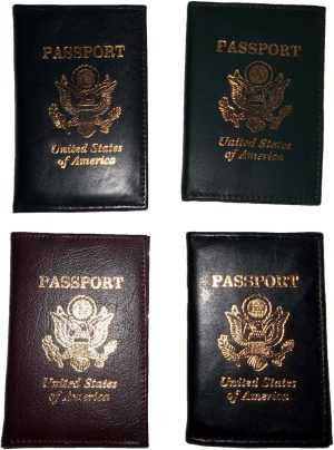 4 New USA Leather passport case wallet credit ATM card spaces brand nwt