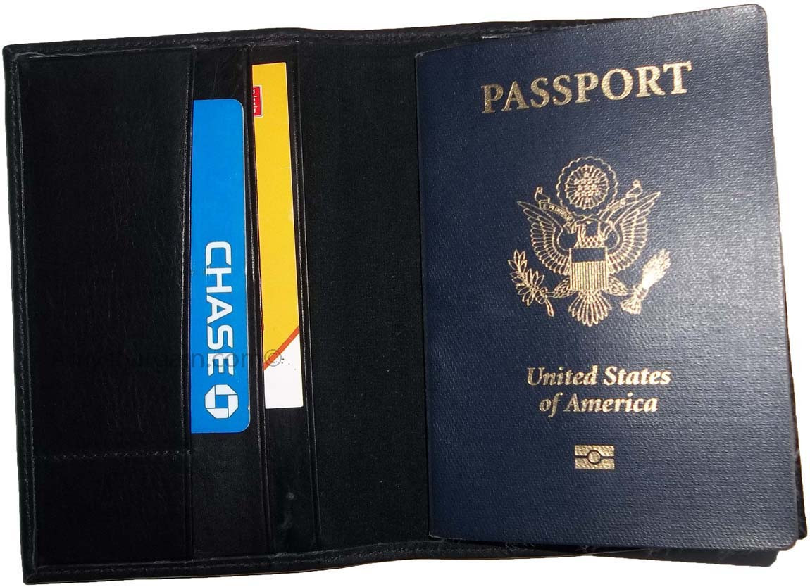 4 USA Leather passport case wallet credit card case ID passport holder Brand New - Image 9
