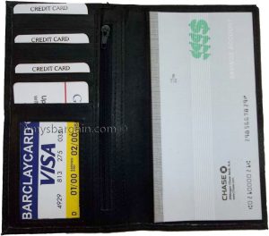 4 Women/Man's Leather Checkbook Wallet 4 bill pockets 1 zip pocket 7 card ID new - Image 13