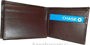 Crocodile Skin Printed brown leather man's bi fold wallet 2 bil slots 6 card ID - Image 6