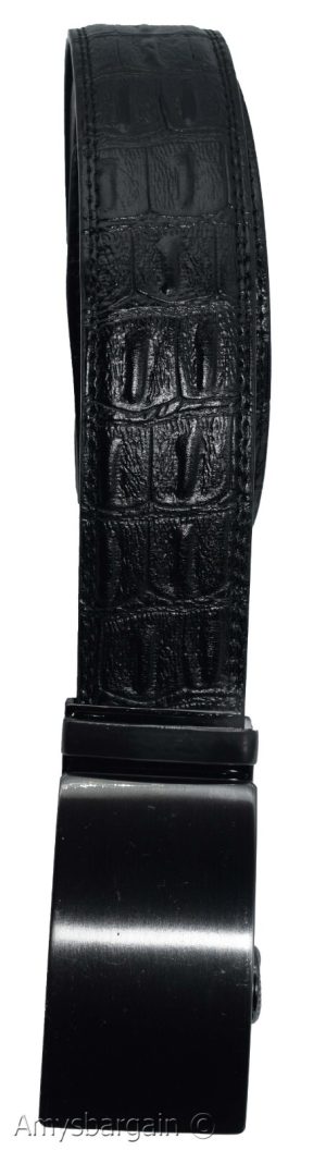 Crocodile skin printed leather men's ratchet belt casual adjustable auto buckle - Image 11