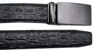 Crocodile skin printed leather men's ratchet belt casual adjustable auto buckle - Image 3