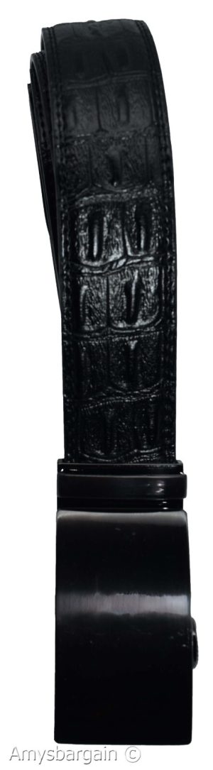 Crocodile skin printed leather men's ratchet belt casual adjustable auto buckle - Image 20