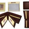 FIZA NY New leather men's Bifold wallet Tan Billfold wallet 9 Credit cards 3 ID