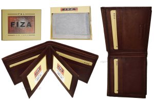 FIZA NY New leather men's Bifold wallet Tan Billfold wallet 9 Credit cards 3 ID - Image 12