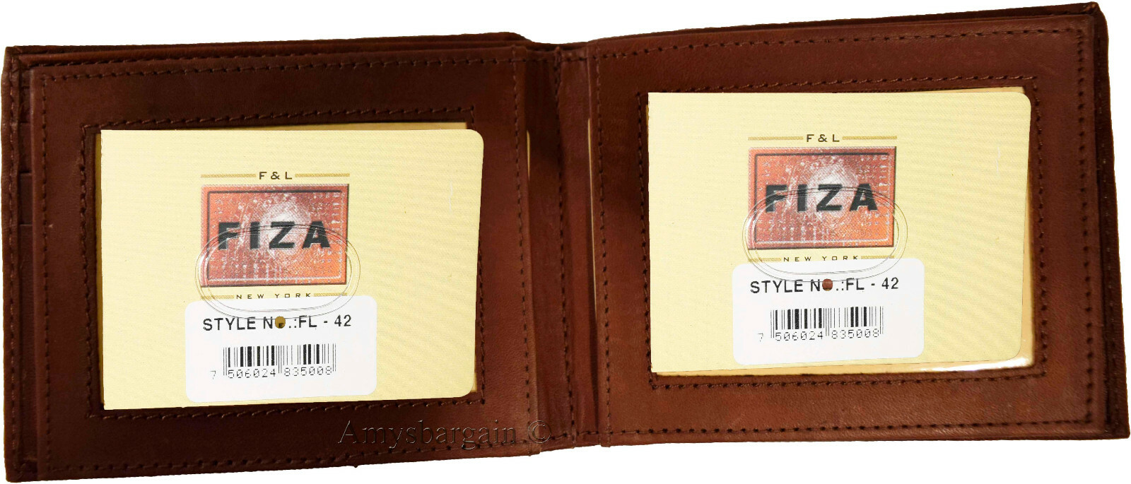 FIZA NY New leather men's Bifold wallet Tan Billfold wallet 9 Credit cards 3 ID - Image 13