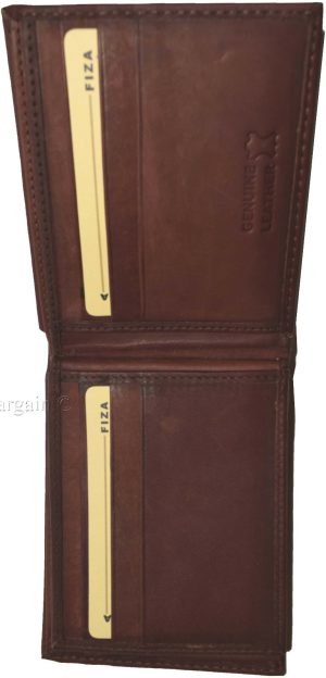 FIZA NY New leather men's Bifold wallet Tan Billfold wallet 9 Credit cards 3 ID - Image 4