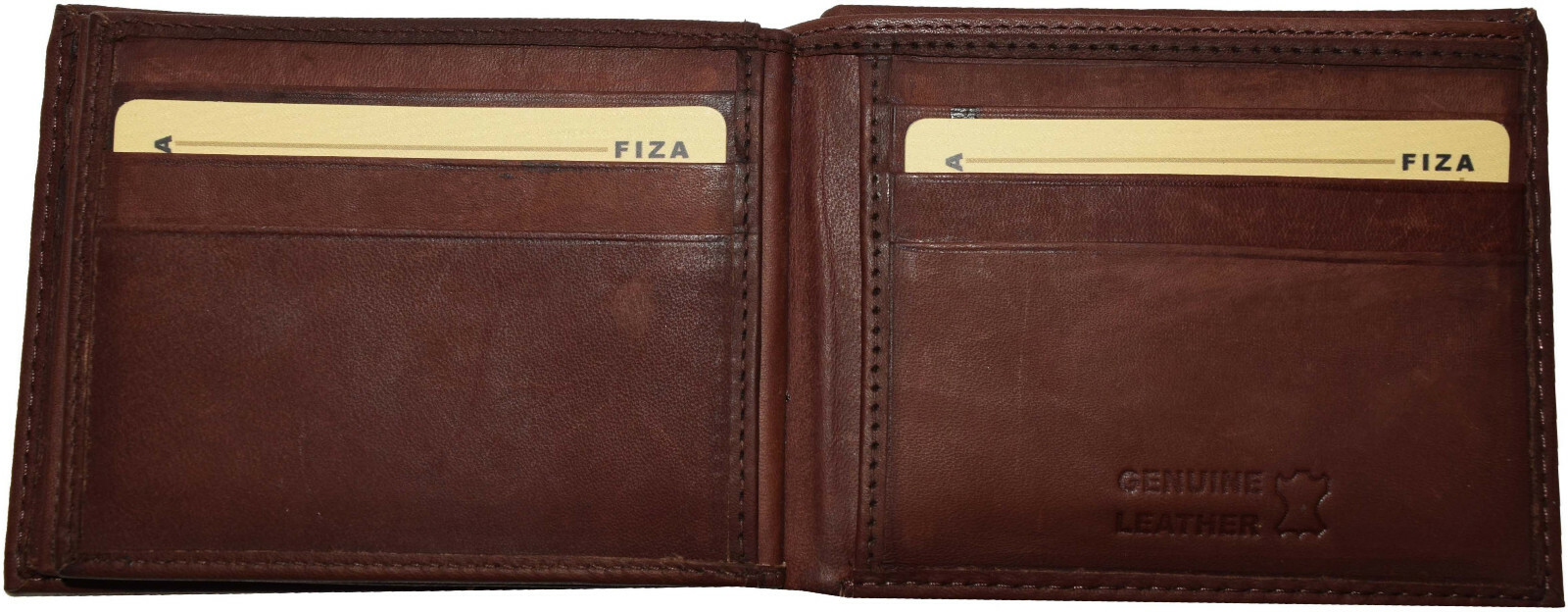 FIZA NY New leather men's Bifold wallet Tan Billfold wallet 9 Credit cards 3 ID - Image 7