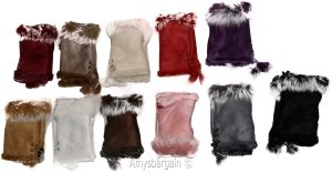 Finger-less Gloves Winter Gloves Hand Wrist Warmer Fur trim one size fits all - Image 12