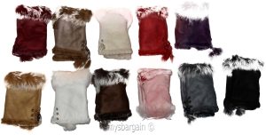 Finger-less Gloves Winter Gloves Hand Wrist Warmer Fur trim one size fits all - Image 3