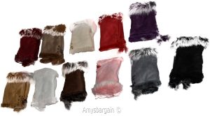 Finger-less Gloves Winter Gloves Hand Wrist Warmer Fur trim one size fits all - Image 4