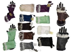 Finger-less Gloves Winter Gloves Hand Wrist Warmer Fur trim one size fits all - Image 10
