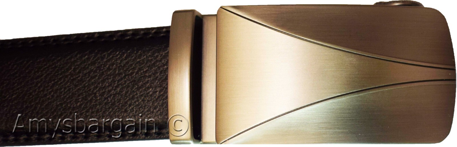 Genuine leather men's ratchet belt men’s casual adjustable automatic buckle 50”* - Image 3