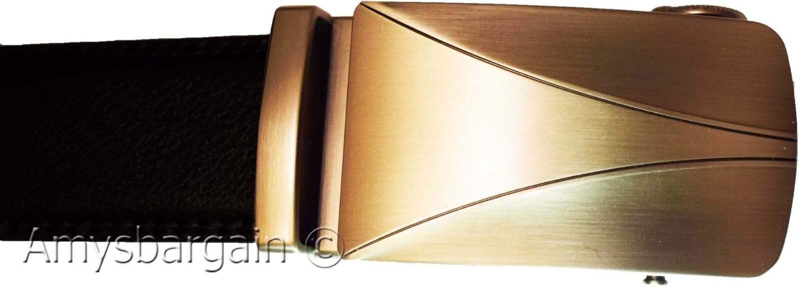 Genuine leather men's ratchet belt men’s casual adjustable automatic buckle 50”* - Image 5