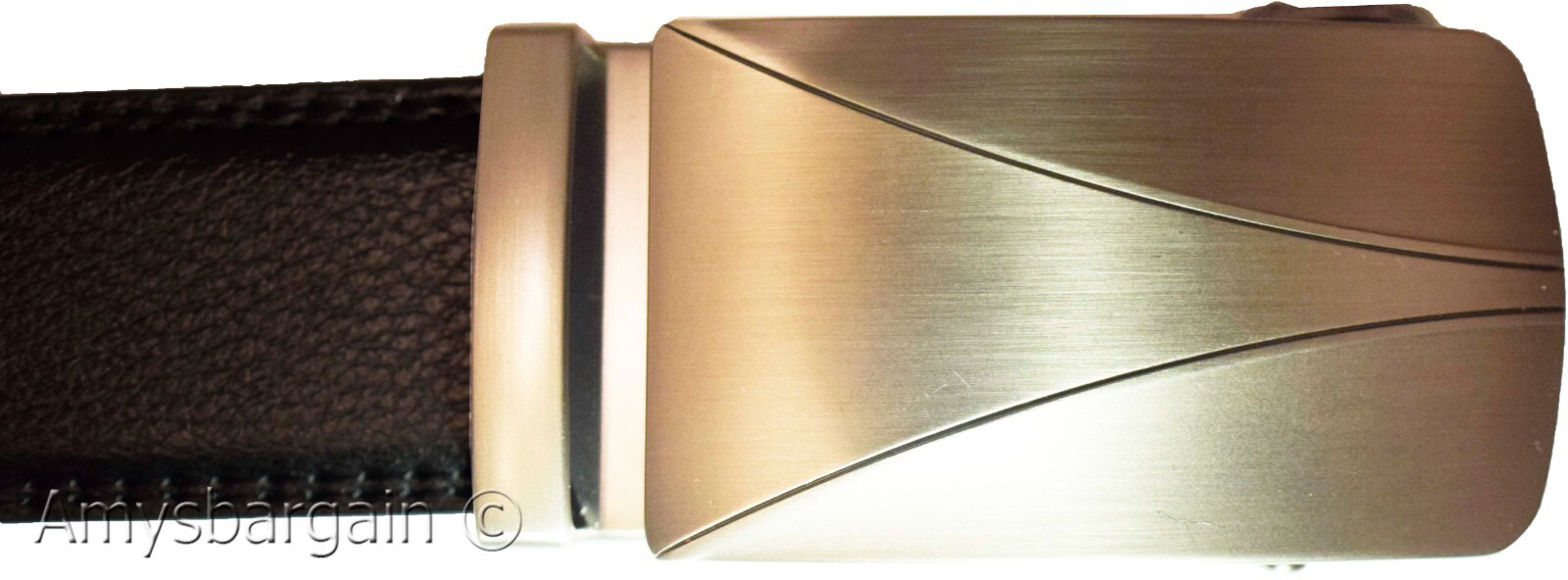 Genuine leather men's ratchet belt men’s casual adjustable automatic buckle 50”*