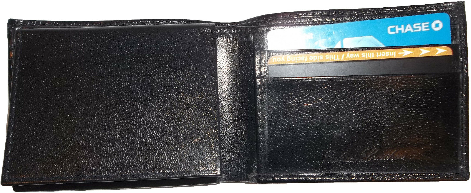 Italian Styled Woven Printed Leather man's bi fold wallet 2 billf slot 6 card ID - Image 11