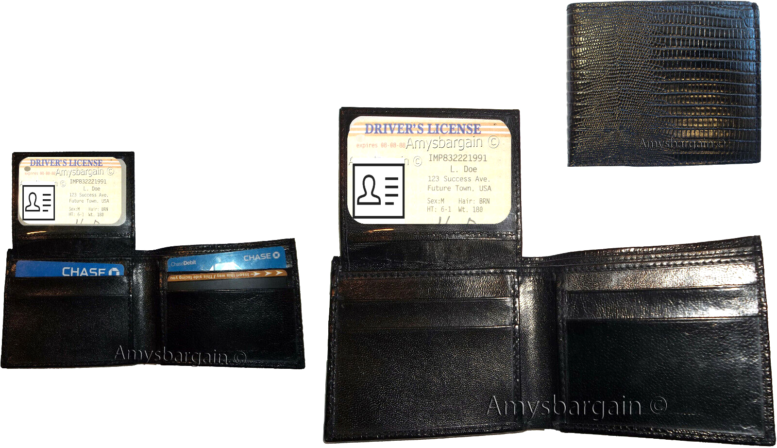 Italian Styled Woven Printed Leather man's bi fold wallet 2 billf slot 6 card ID