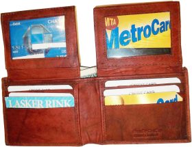 Lat of 2 New Man's Bi fold Leather Wallet 12 Credit Cards 2 IDs 2 Bill pockets