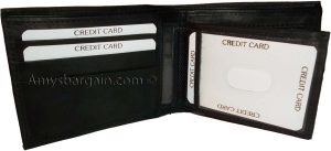 Leather 2-in-1 Man's Wallet 9 Card Space 2 ID window coin purse 2.5 bill packets - Image 12