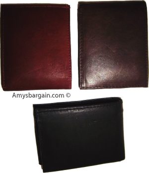 Leather 2-in-1 man's wallet 9 credit card space zip change purse sued lined bnwt - Image 5