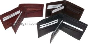 Leather 2-in-1 man's wallet 9 credit card space zip change purse sued lined bnwt - Image 7