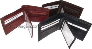 Leather 2-in-1 man's wallet 9 credit card space zip change purse sued lined bnwt - Image 9