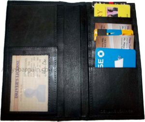 Leather Checkbook Wallet genuine leather wallet 8 Card Holder 3 bills Spaces new - Image 4