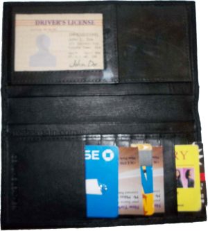 Leather Checkbook Wallet genuine leather wallet 8 Card Holder 3 bills Spaces new - Image 8