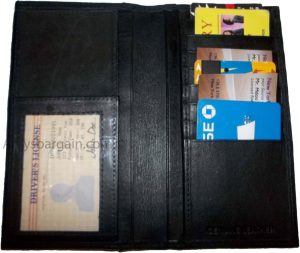 Leather Checkbook Wallet genuine leather wallet 8 Card Holder 3 bills Spaces new - Image 9
