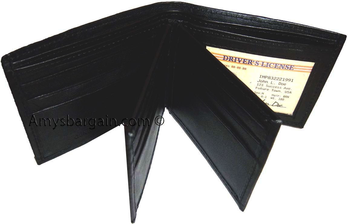 Leather man's Wallet 9 Card Holder 3 ID windows Billfold Wallet brand new - Image 13