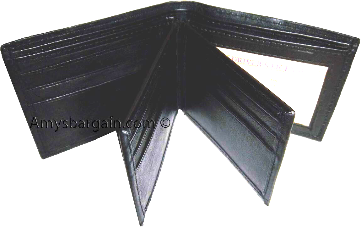 Leather man's Wallet 9 Card Holder 3 ID windows Billfold Wallet brand new - Image 8