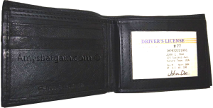 Leather man's Wallet 9 Card Holder 3 ID windows Billfold Wallet brand new - Image 5