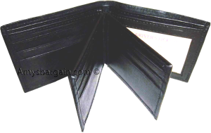 Leather man's Wallet 9 Card Holder 3 ID windows Billfold Wallet brand new - Image 8