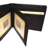 Leather men's Bifold wallet, Black Billfold wallet 9 Credit card 3 ID New in Box