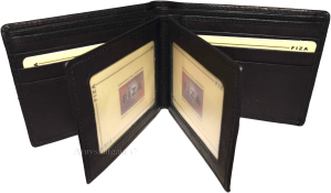 Leather men's Bifold wallet, Black Billfold wallet 9 Credit card 3 ID New in Box - Image 10