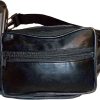 Leather waist pouch black waist bag leather bag 3 pocket fanny pack New with tag