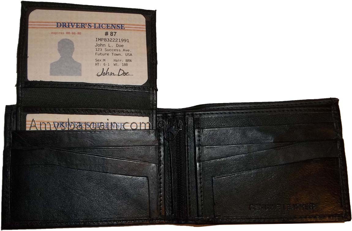 Lot of 12 Bifold Leather Man’s wallet 10 Card 3 bill slot 2 IDs change purse nwt - Image 3