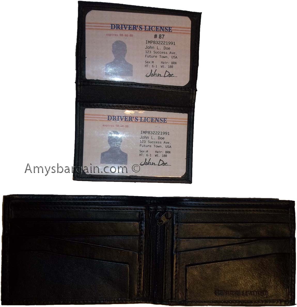 Lot of 12 Bifold Leather Man’s wallet 10 Card 3 bill slot 2 IDs change purse nwt - Image 6