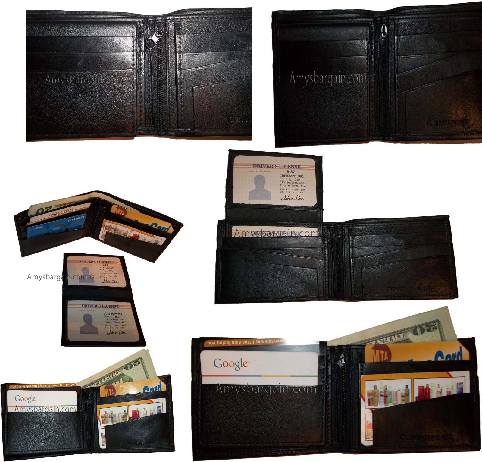 Lot of 12 Bifold Leather Man’s wallet 10 Card 3 bill slot 2 IDs change purse nwt - Image 9