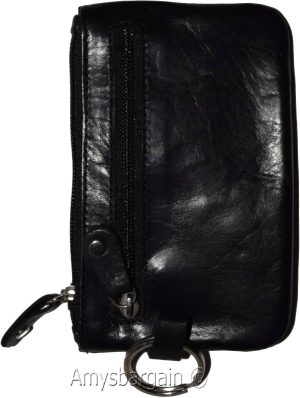Lot of 12 Leather change purse,Black Zip coin wallet 2 pocket coin case key ring - Image 6