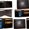 Lot of 12 Men's bifold genuine leather Wallet Brown Billfold credit card wallet