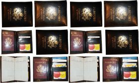 Lot of 12 New 4 credit cards + ID Lamb skin USA Leather passport case wallet NWT