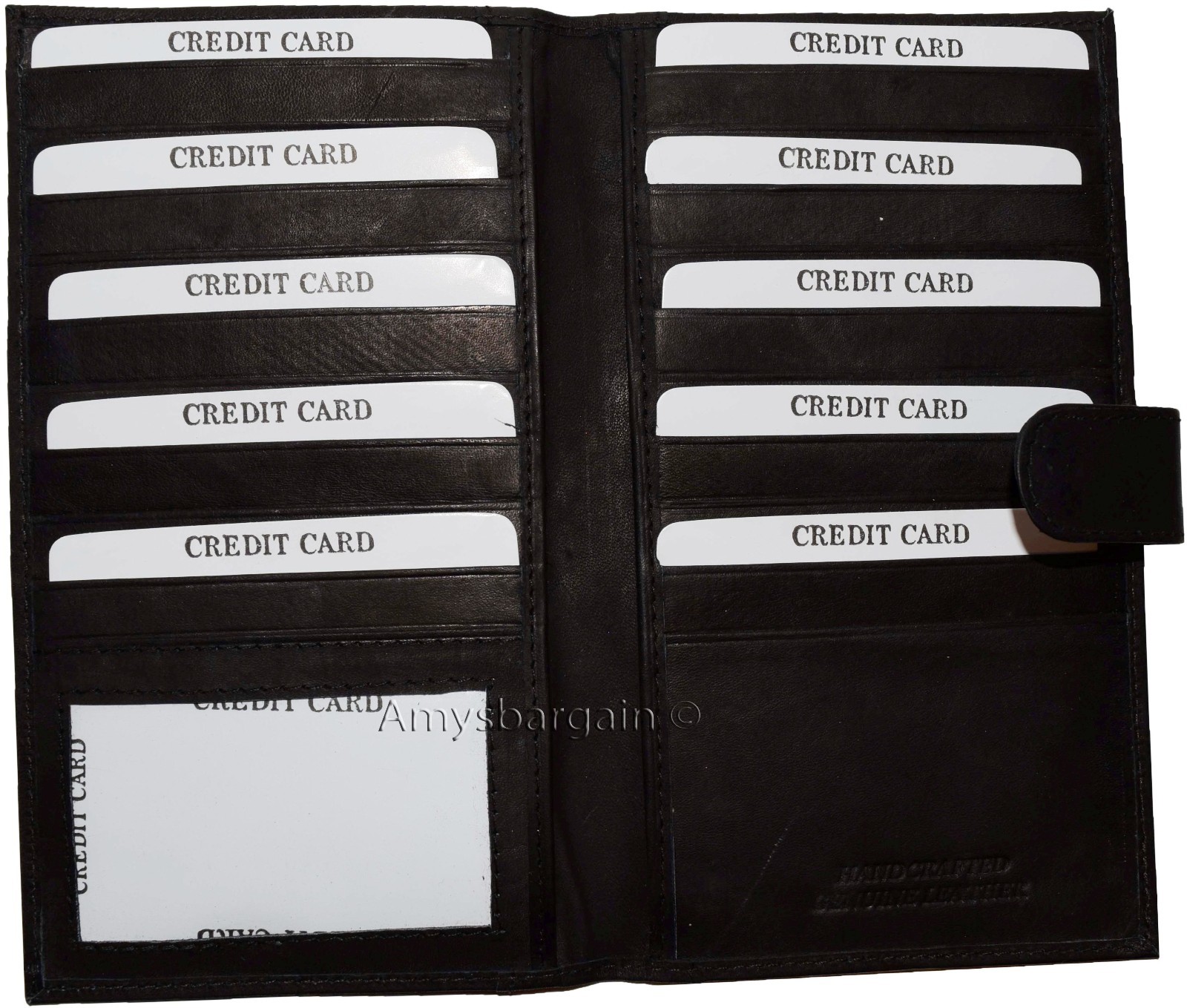 Lot of 12 leather checkbook cover Black credit card ID wallet 19 Cards Brand New - Image 7