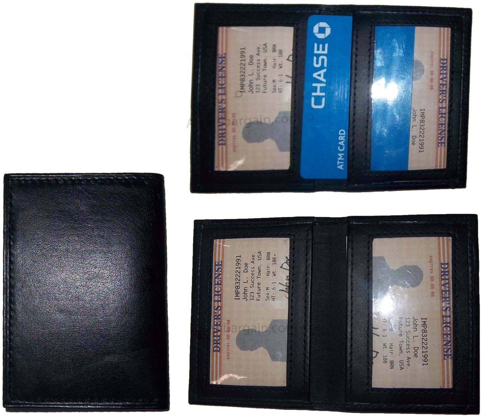 Lot of 12 slim leather business card case credit card 2 id windows mew bnhukjm - Image 16