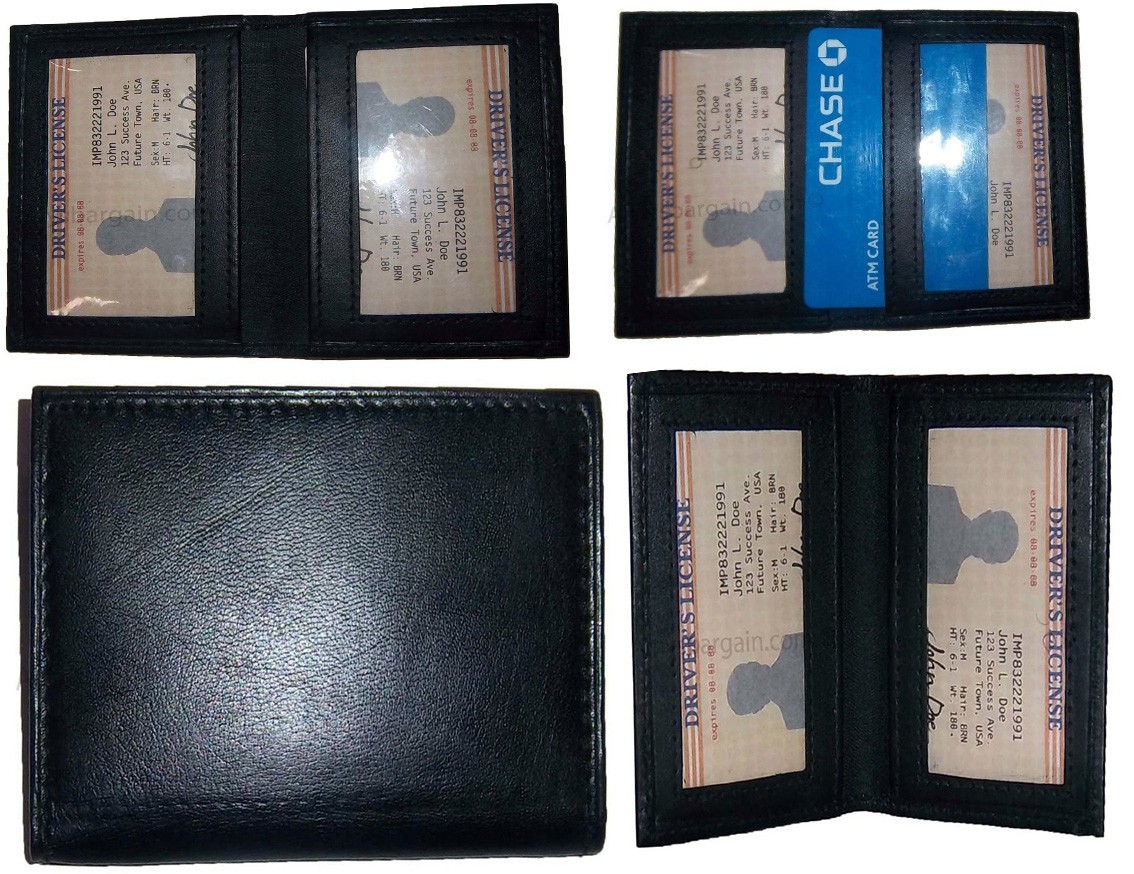 Lot of 12 slim leather business card case credit card 2 id windows mew bnhukjm - Image 5