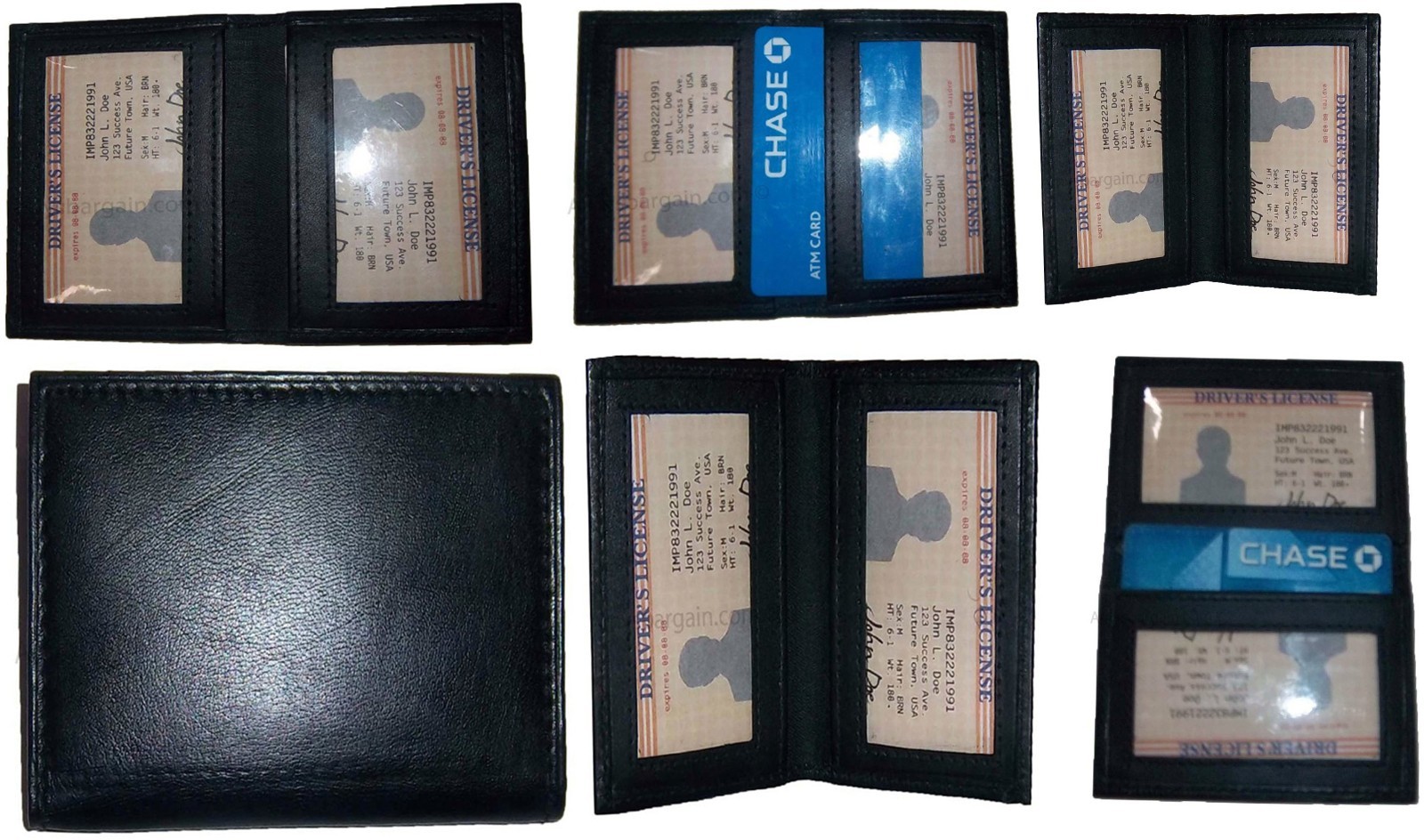 Lot of 12 slim leather business card case credit card 2 id windows mew bnhukjm - Image 7