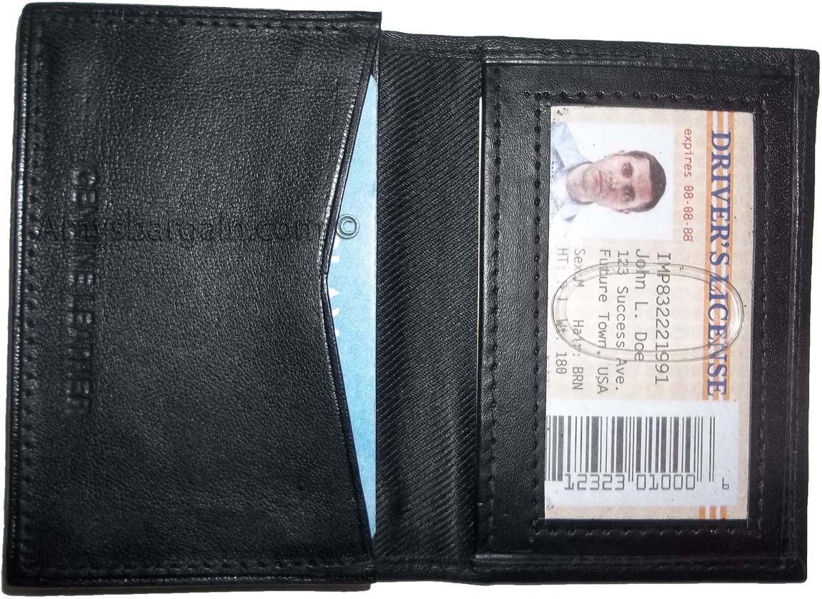 Lot of 2 Leather Business card / Credit Card ID card case fifty cards holder new - Image 11