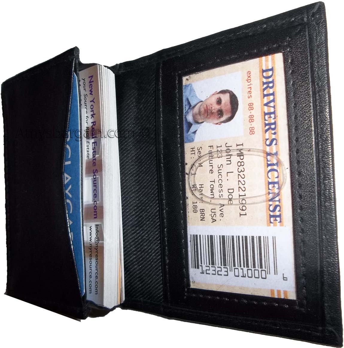 Lot of 2 Leather Business card / Credit Card ID card case fifty cards holder new - Image 7